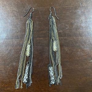 🖤🪝⛓Black Bronze & Gold Chain Earrings ⛓🪝🖤